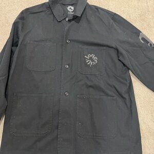 Black Lightweight Workwear Shirt Jacket XL